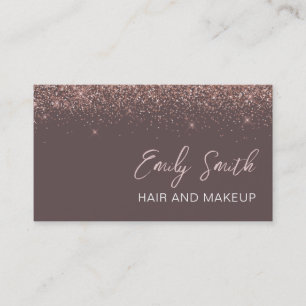 Terracotta Rose Gold Blush Pink Glitter Business Card