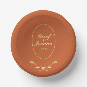 Terracotta Rose Wedding Paper Plate