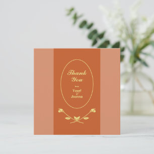Terracotta Rose Wedding Thank You Card