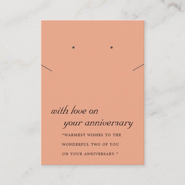 TERRACOTTA RUST ANNIVERSARY NECKLACE EARRING CARD (Front)