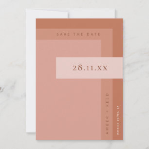 Terracotta Rust & Burnt Orange Boho Minimalist Save The Date