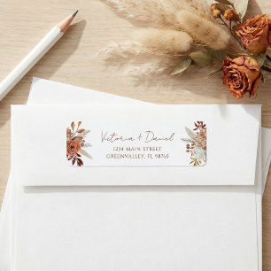 Terracotta Rust Floral Boho Autumn Foliage Wedding