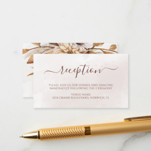 Terracotta Rust Floral Boho Fall Wedding Reception Enclosure Card