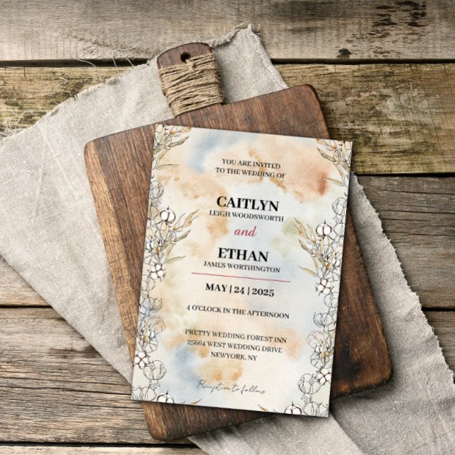 Terracotta Rust Flowers Boho Earthy Fall Foliage Invitation (Creator Uploaded)