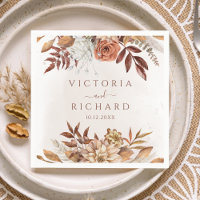 Terracotta Rust Flowers Boho Fall Foliage Wedding
