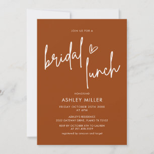 Terracotta Rust Modern Bridal Lunch Invitation