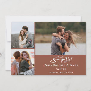 Terracotta Rust Photo Save the Date Card