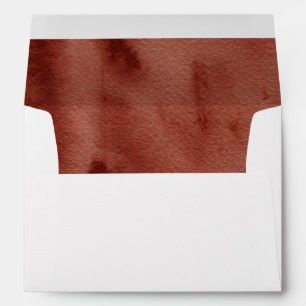 Terracotta Rust Watercolor Return Address Envelope
