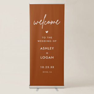 Terracotta Rust Welcome To Our Wedding Retractable Banner