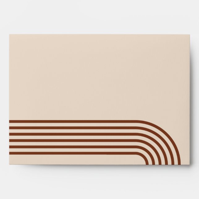 Terracotta Rustic Boho Arched Modern Wedding Envelope (Front)