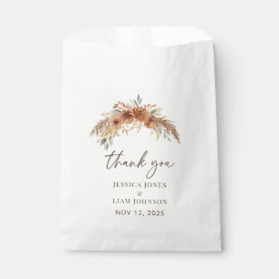Terracotta Rustic Fall Floral Wedding Thank you  Favour Bags