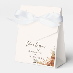 Terracotta Rustic Fall Floral Wedding Thank you Favour Box
