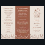 Terracotta Rustic Fall Wildflower Wedding Program<br><div class="desc">Guide your guests through your big day with this rustic terracotta floral tri-fold wedding program. Featuring delicate fall wildflowers and a clean,  elegant layout. Perfect for an outdoor autumn ceremony or a barn wedding celebration.</div>