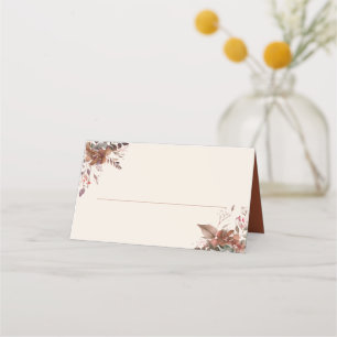 Terracotta Rustic Floral Autumn Fall Wedding Place Card