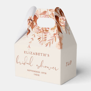 Terracotta Rustic Floral Fall Bridal Shower Favour Box