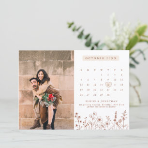 Terracotta Rustic Floral Fall Wildflower  Photo  Save The Date