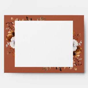 Terracotta Rustic Floral Return Address Envelope