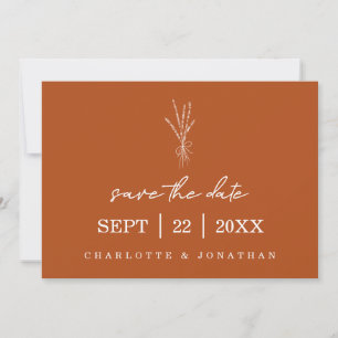 Terracotta Rustic Modern Hand Written Wedding Save The Date