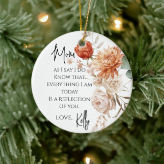 Terracotta Rustic Mother Of The Bride Gift Ceramic Tree Decoration