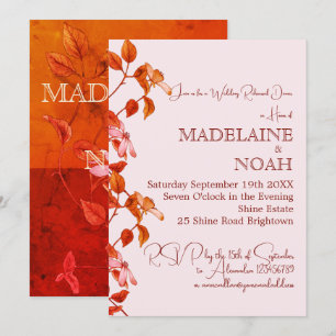 Terracotta Rustic Orange Pink Wedding Rehearsal Invitation