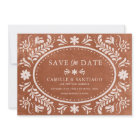Terracotta Rustic Papel Picado Save the Date