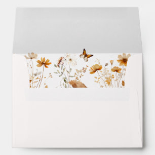 Terracotta Rustic Wedding Wildflower Envelope