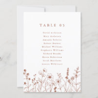 Terracotta Rustic Wildflower Seating Chart card