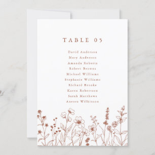 Terracotta Rustic Wildflower Seating Chart card