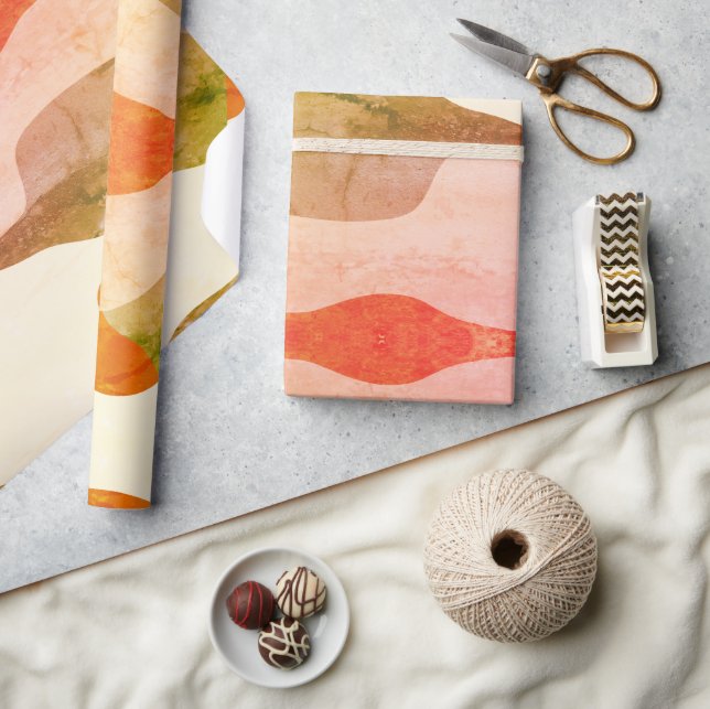 Terracotta & Sage Abstract  Wrapping Paper (Crafts)
