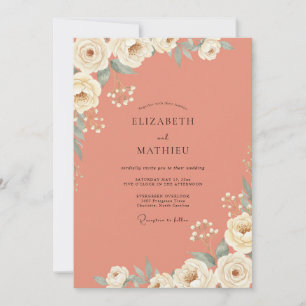 Terracotta Sage Vine Wedding Invitation