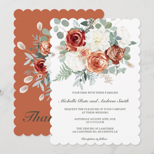 Terracotta Sage Wedding Templates (Front/Back)