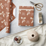 Terracotta Sand Bow Personalised Bridal Shower Wrapping Paper<br><div class="desc">Terracotta and Sand Bow Personalised Bridal Shower Wrapping Paper.   Perfect for the trendy "She's tying the knot" party themes.   Neutral boho colour palette.  Personalise with the bride-to-be's name and event.  © Kimbellished,  LLC</div>