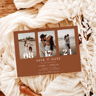 Terracotta Save the Date, Boho Photo Save the Date Invitation