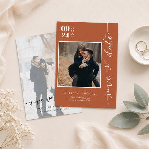 Terracotta Save the Date Photo