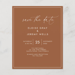 Terracotta Save the Date Postcard