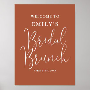 Terracotta Script Bridal Brunch Welcome Sign