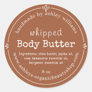 TerraCotta Script Handmade Body Butter Label