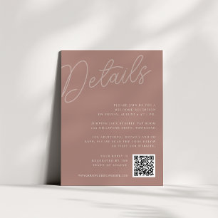 Terracotta Script Watermark All-in-One Details Enclosure Card