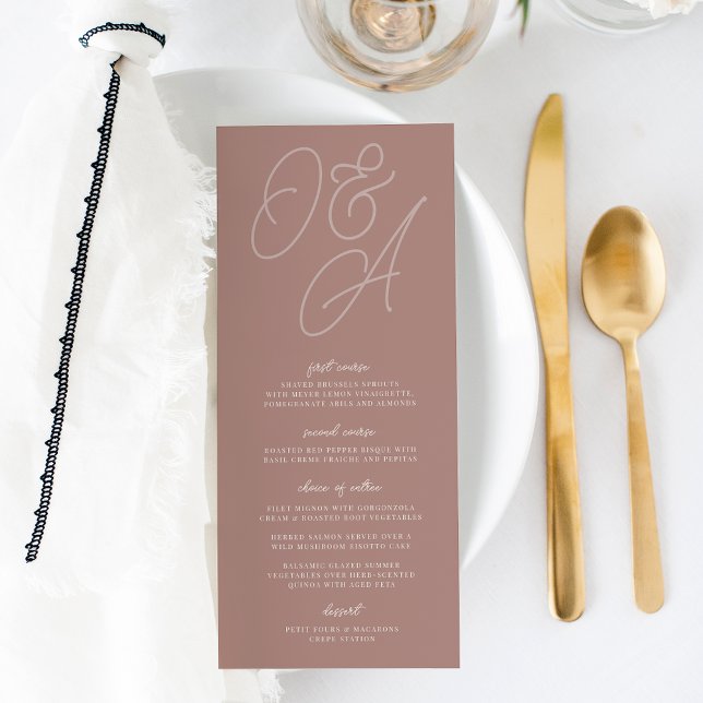 Terracotta | Script Watermark Monogram Wedding Menu (Creator Uploaded)