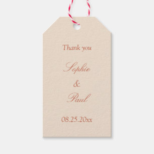 Terracotta Script Wedding Favour Gift Tags