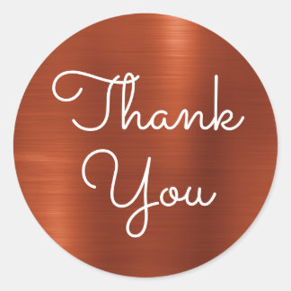 Terracotta Shimmer Gradient Thank You Classic Round Sticker