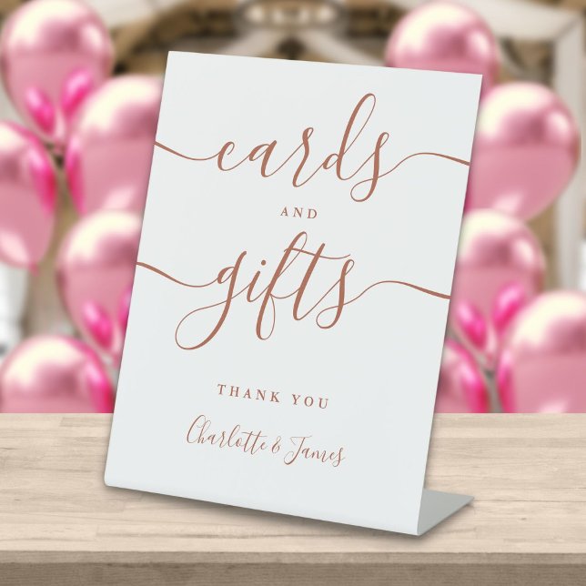 Terracotta Signature Script Cards And Gifts Pedestal Sign (Terracotta Signature Script Cards And Gifts Pedestal Sign)