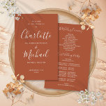 Terracotta Signature Script Wedding Program<br><div class="desc">Terracotta signature script wedding program featuring chic modern typography,  this stylish wedding program can be personalised with your special wedding day information. Designed by Thisisnotme©</div>