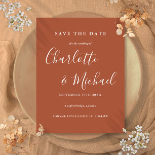 Terracotta Signature Wedding Save the Date Card