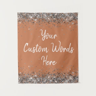 Terracotta Silver Birthday Party Photo Booth Prop Tapestry