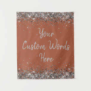Terracotta Silver Birthday Party Photo Booth Prop Tapestry