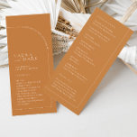 Terracotta Simple Arch Minimalist Wedding Program<br><div class="desc">Designed to coordinate with for the «Arches Minimalist» Wedding Invitation Collection. To change details,  click «Details». To move the text or change the size,  font,  or colour,  click «Edit using Design Tool». View the collection link on this page to see all of the matching items in this beautiful design.</div>