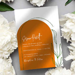 Terracotta + Simple Arch Wedding Invitation