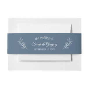 Terracotta Simple Boho Floral Wedding Invitation Belly Band