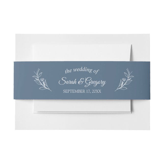 Terracotta Simple Boho Floral Wedding  Invitation Belly Band (Front Example)